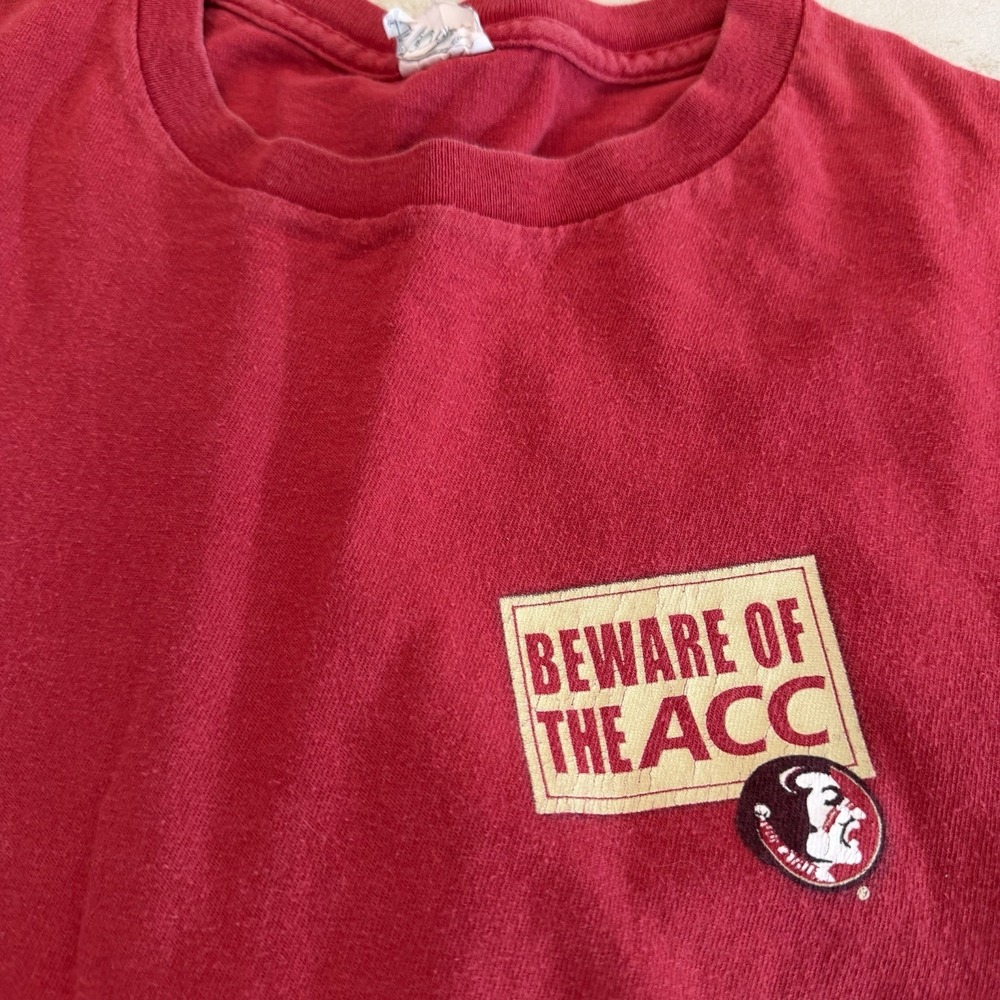 Vintage FSU Seminoles ACC Football Long Sleeve Shirt Beware of ACC XL - Picture 4 of 7